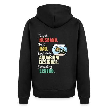 Papa concepteur d’aquarium - Veste à capuche bio Premium Unisexe - noir - Dos - Nico (187cm)