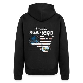 Concepteur d’aquarium US - Veste à capuche bio Premium Unisexe - noir - Dos - Nico (187cm)