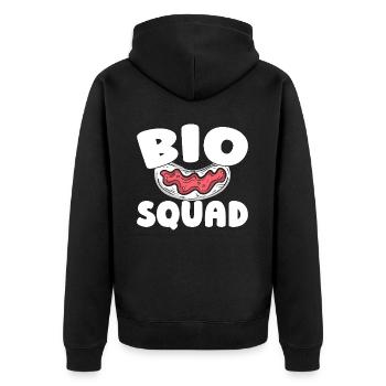 Bootsbauer Kader - Unisex Premium Bio Zip Hoodie - Schwarz - Hinten - Nico (187cm)