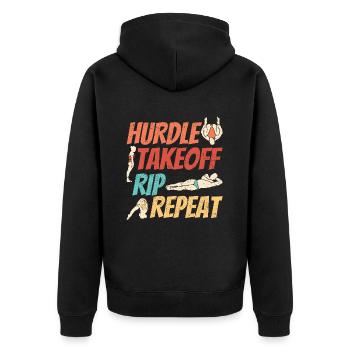Wassersport Sprungbrett Taucher - Unisex Premium Bio Zip Hoodie - Schwarz - Hinten - Nico (187cm)
