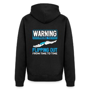 Wassersport Sprungbrett Taucher - Unisex Premium Bio Zip Hoodie - Schwarz - Hinten - Nico (187cm)
