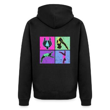 Wassersport Sprungbrett Taucher - Unisex Premium Bio Zip Hoodie - Schwarz - Hinten - Nico (187cm)