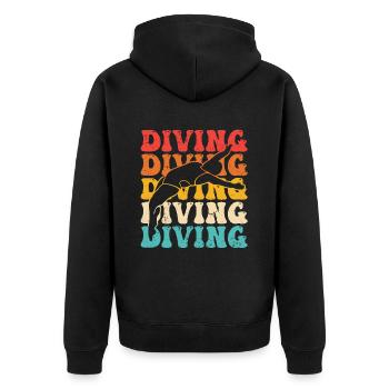 Wassersport Sprungbrett Taucher - Unisex Premium Bio Zip Hoodie - Schwarz - Hinten - Nico (187cm)