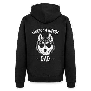 Siberian Husky Spruch Siberian Huskies Geschenk - Unisex Premium Bio Zip Hoodie - Schwarz - Hinten - Nico (187cm)