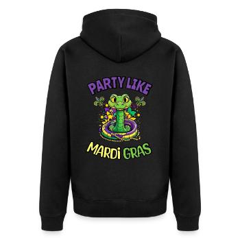 Fête comme Mardi Gras Snake Beads Fun Fest - Veste à capuche bio Premium Unisexe - noir - Dos - Nico (187cm)