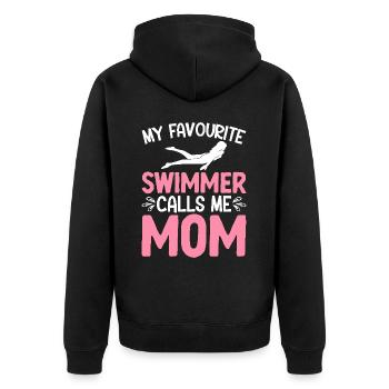Natation Ma nageuse préférée m’appelle maman - Veste à capuche bio Premium Unisexe - noir - Dos - Nico (187cm)