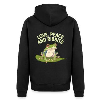 American Green Tree Frog Lover Animal Froggy Toad - Unisex Premium Organic Zip Hoodie - black - Back - Nico (187cm)