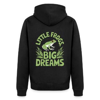 American Green Tree Frog Lover Animal Froggy Toad - Unisex Premium Organic Zip Hoodie - black - Back - Nico (187cm)