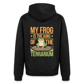 American Green Tree Frog Lover Animal Froggy Toad - Unisex Premium Organic Zip Hoodie - black - Back - Nico (187cm)