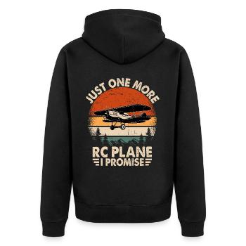Just one more RC Plane I promise - Unisex Premium Organic Zip Hoodie - black - Back - Nico (187cm)