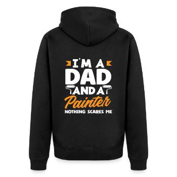 I'm a father and a painter nothing shocks - Unisex Premium Organic Zip Hoodie - black - Back - Nico (187cm)