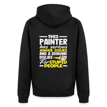 Ce peintre a de sérieux problèmes de colère - Veste à capuche bio Premium Unisexe - noir - Dos - Nico (187cm)