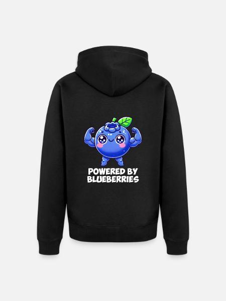 blueberry whisperer, blueberry - Unisex Premium Bio Zip Hoodie - Schwarz