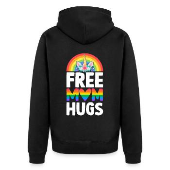 Free Mom Hugs LGBTQ Pride Equality - Unisex Premium Organic Zip Hoodie - black - Back - Nico (187cm)