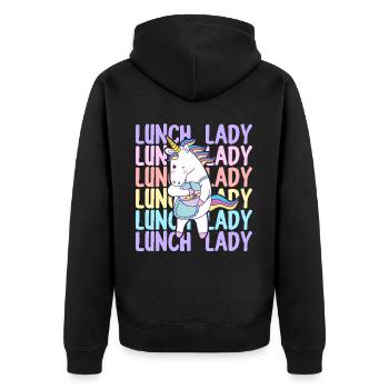 Lunch Lady Cafeteria Crew Conception graphique pour - Veste à capuche bio Premium Unisexe - noir - Dos - Nico (187cm)