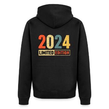 Édition limitée 2024 - Veste à capuche bio Premium Unisexe - noir - Dos - Nico (187cm)