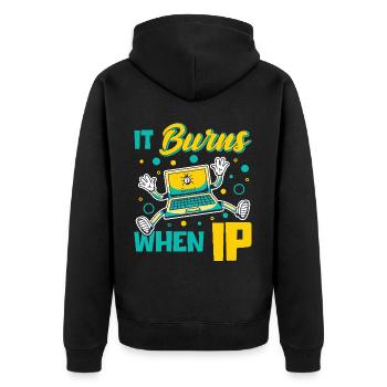 Lustiger Spruch "It Burns when i Pee"! - Veste à capuche bio Premium Unisexe - noir - Dos - Nico (187cm)