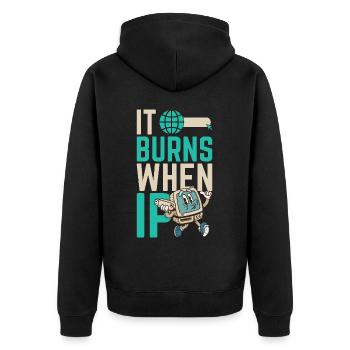 Lustiger Spruch "It Burns when i Pee"! - Veste à capuche bio Premium Unisexe - noir - Dos - Nico (187cm)