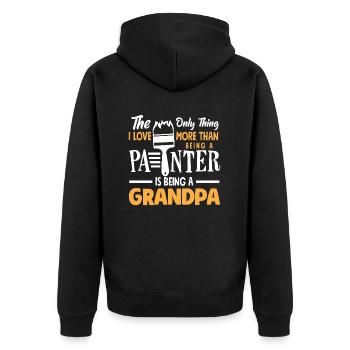 Maler Und Opa Lieben Großartig - Unisex Premium Bio Zip Hoodie - Schwarz - Hinten - Nico (187cm)