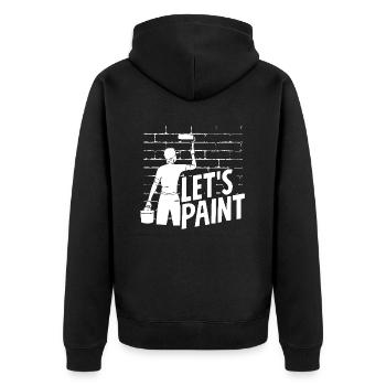 Lass Uns Malen, Maler Enthusiast - Unisex Premium Bio Zip Hoodie - Schwarz - Hinten - Nico (187cm)