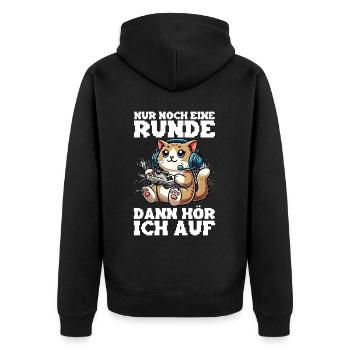 Just one more round, then I'll listen to cats - Unisex Premium Organic Zip Hoodie - black - Back - Nico (187cm)