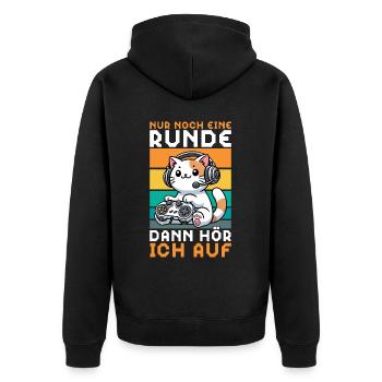 Just one more round, then I'll listen to cats - Unisex Premium Organic Zip Hoodie - black - Back - Nico (187cm)