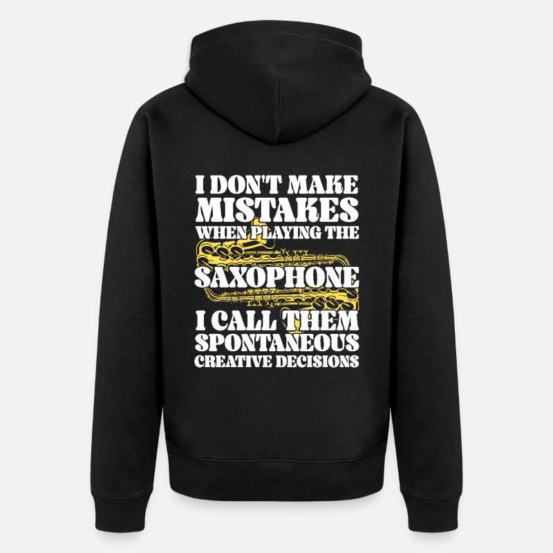 Saxophone I Don't Make Mistakes - Unisex Premium Bio Zip Hoodie - Schwarz