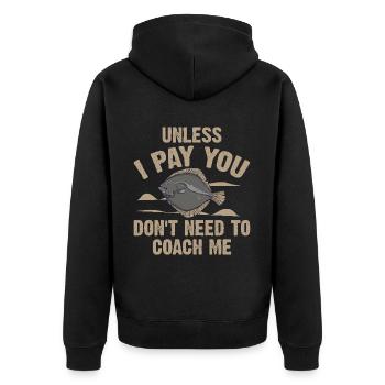 Fischer Fischen Angler Sportangler - Unisex Premium Bio Zip Hoodie - Schwarz - Hinten - Nico (187cm)