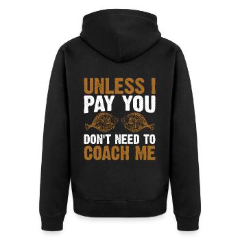 Fischer Fischen Angler Sportangler - Unisex Premium Bio Zip Hoodie - Schwarz - Hinten - Nico (187cm)