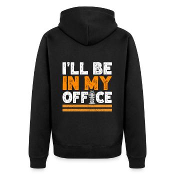 Industriekletterer Tower Climber Industrieklettern - Unisex Premium Bio Zip Hoodie - Schwarz - Hinten - Nico (187cm)