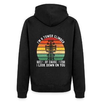 Grimpeurs industriels Tours Grimpeurs industriels - Veste à capuche bio Premium Unisexe - noir - Dos - Nico (187cm)