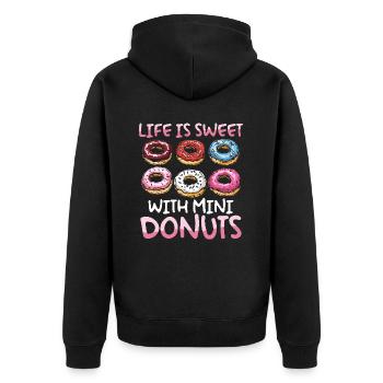 Donuts Donut - Unisex Premium Bio Zip Hoodie - Schwarz - Hinten - Nico (187cm)