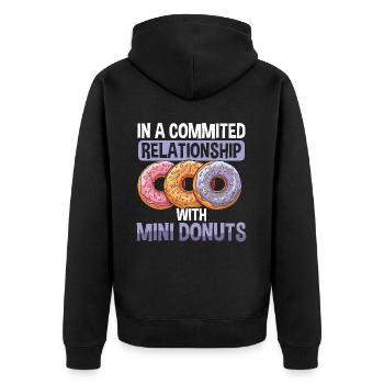 Donuts Donut - Unisex Premium Bio Zip Hoodie - Schwarz - Hinten - Nico (187cm)