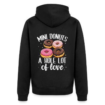 Donuts Donut - Unisex Premium Bio Zip Hoodie - Schwarz - Hinten - Nico (187cm)