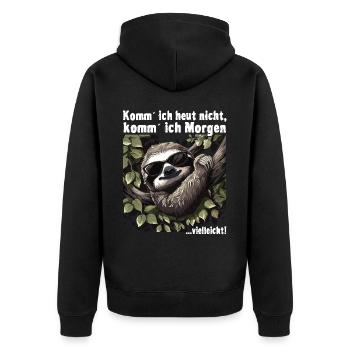 Paresseux Collègue de travail de bureau Drôle - Veste à capuche bio Premium Unisexe - noir - Dos - Nico (187cm)