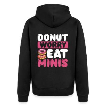 Donuts Donut - Unisex Premium Bio Zip Hoodie - Schwarz - Hinten - Nico (187cm)