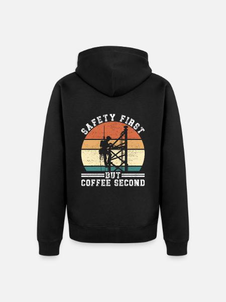 Industriekletterer Tower Climber Industrieklettern - Unisex Premium Bio Zip Hoodie - Schwarz