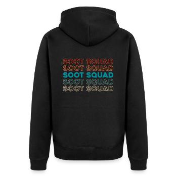 Clerk Squad - Unisex Premium Organic Zip Hoodie - black - Back - Nico (187cm)