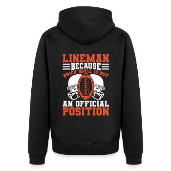 American Football Herren Football Player Kinder - Unisex Premium Bio Zip Hoodie - Schwarz - Hinten - Nico (187cm)