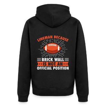 American Football Herren Football Player Kinder - Unisex Premium Bio Zip Hoodie - Schwarz - Hinten - Nico (187cm)