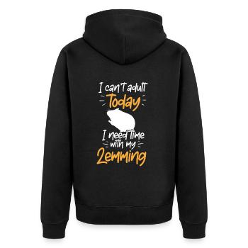 Lemming Campagnol Besoin de temps avec Lemming - Veste à capuche bio Premium Unisexe - noir - Dos - Nico (187cm)