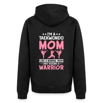 Taekwondo Mom n’élève qu’un guerrier Taekwondos - Veste à capuche bio Premium Unisexe - noir - Dos - Nico (187cm)
