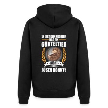Armadillo Solving Problems Armadillo Armadillo - Unisex Premium Organic Zip Hoodie - black - Back - Nico (187cm)