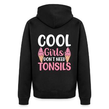 Les filles cool n’ont pas besoin d’être opérées pour - Veste à capuche bio Premium Unisexe - noir - Dos - Nico (187cm)