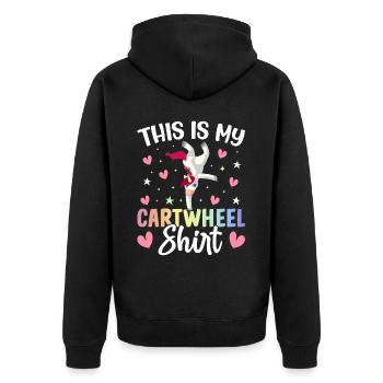 C’est ma chemise de roue de gymnastique fille gymnaste - Veste à capuche bio Premium Unisexe - noir - Dos - Nico (187cm)
