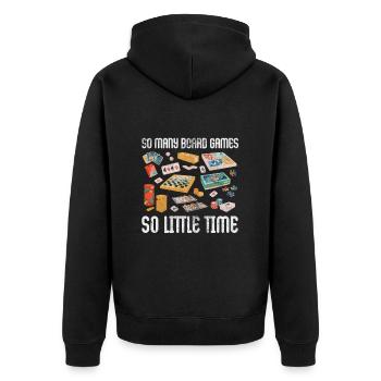 Board game - Unisex Premium Organic Zip Hoodie - black - Back - Nico (187cm)
