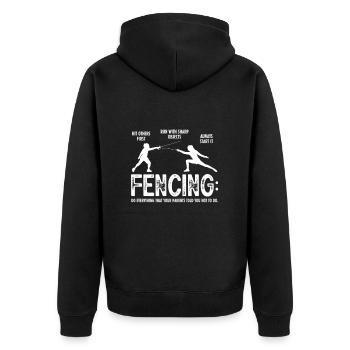 Escrime Épée Sabre Épée Épée Escrime Cadeau - Veste à capuche bio Premium Unisexe - noir - Dos - Nico (187cm)