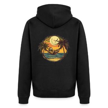 Paresseux Hamac, Plage, Chill - Veste à capuche bio Premium Unisexe - noir - Dos - Nico (187cm)