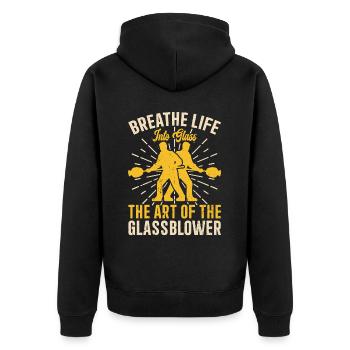 Glass apparatus constructionGlass blowers and glass apparatus manufacturers - Unisex Premium Organic Zip Hoodie - black - Back - Nico (187cm)