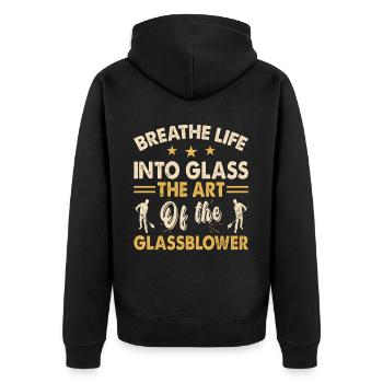 Glass apparatus constructionGlass blowers and glass apparatus manufacturers - Unisex Premium Organic Zip Hoodie - black - Back - Nico (187cm)